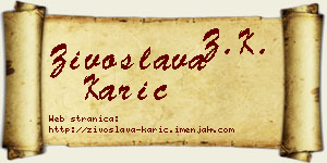 Živoslava Karić vizit kartica